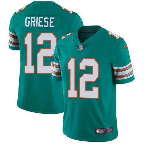 Nike Dolphins #12 Bob Griese Aqua Green Alternate Men's Stitched NFL Vapor Untouchable Limited Jersey